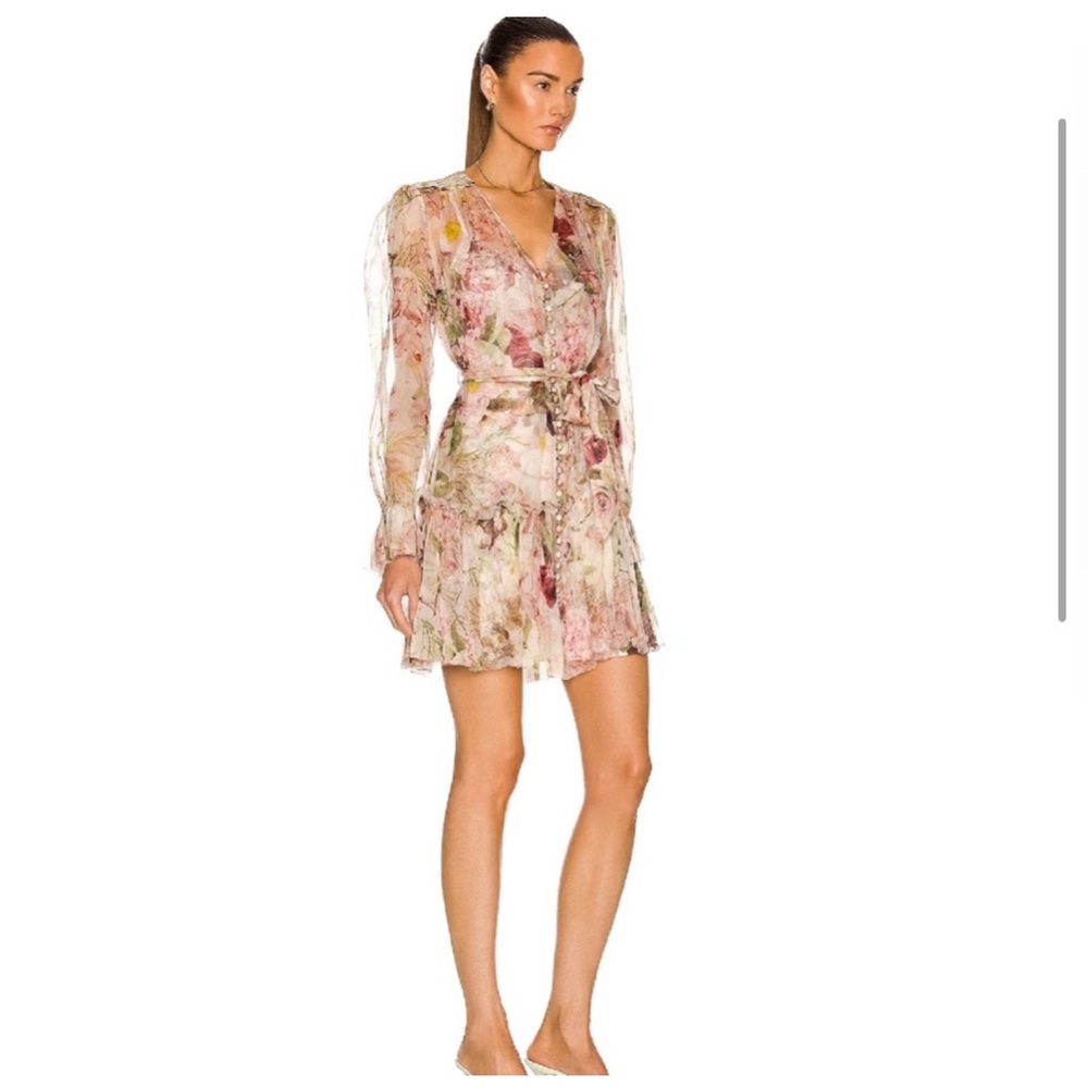 ZIMMERMANN DANCER FLORAL PRINT MINI DRESS - Size 1